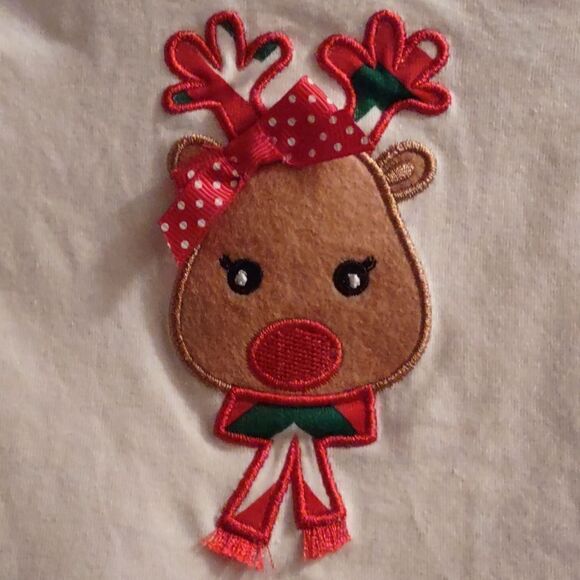 Bonnie Baby Girls 6-9 mo Christmas Reindeer long sleeve Sparkle Tutu Red Dress - Picture 2 of 5